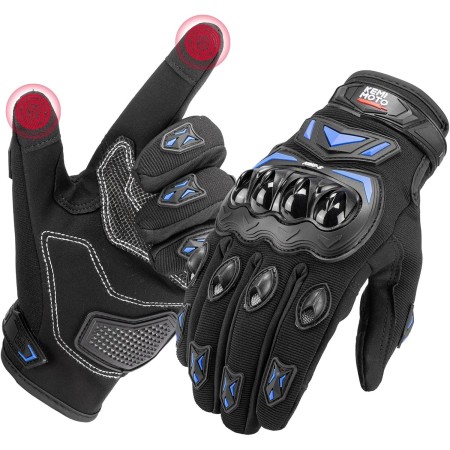 KEMIMOTO Guantes Moto Verano, Resistencia al Impacto, Deportivos Protectores y Transpirables Hombres y Mujeres, Palma