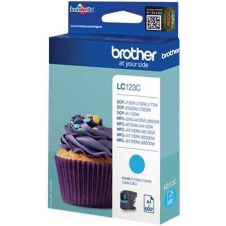 Brother LC123BKBP, Cartucho de tinta negro original, Duración estimada: hasta 600 páginas (según ISO/IEC 24711)