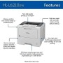 Brother Impresora láser monocromática empresarial HL-L6210DW con gran capacidad de papel, redes inalámbricas y Gigabit Ethernet,