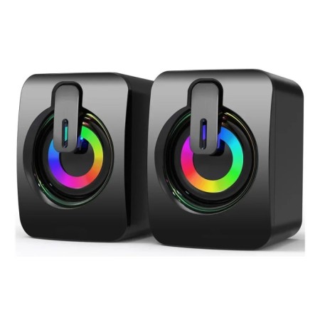 Altavoz alimentado por USB, miniSubwoofer portátil con luces RGB, Cont