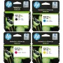 HP 912XL 3YP34AE, Negro, Cian, Magenta y Amarillo, Cartuchos de Tinta de Alta Capacidad Originales, Pack de 4, compatible con