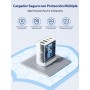 Aioneus Cargador USB C, 40W 4-Puertos USBC Enchufe Cargador iPhone Carga Rapida, Múltiple Cargador QC3.0 y PD Rápido Pared