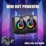 Altavoz alimentado por USB, miniSubwoofer portátil con luces RGB, Cont