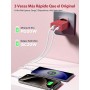 Aioneus Cargador USB C, 40W 4-Puertos USBC Enchufe Cargador iPhone Carga Rapida, Múltiple Cargador QC3.0 y PD Rápido Pared