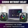Altavoz alimentado por USB, miniSubwoofer portátil con luces RGB, Cont