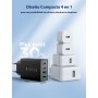 Aioneus Cargador USB C, 40W 4-Puertos USBC Enchufe Cargador iPhone Carga Rapida, Múltiple Cargador QC3.0 y PD Rápido Pared