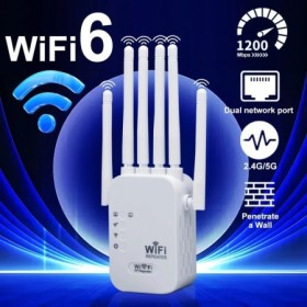 Repetidor WiFi de 1200Mbps, enrutador inalámbrico, amplificador de señ