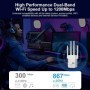 Repetidor WiFi de 1200Mbps, enrutador inalámbrico, amplificador de señ