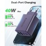 Cargador USB C 40W, Cargador iPhone Carga Rapida Múltiple USBC Enchufe PD+QC Rápido Pared Adaptador Tipo C Movil Cargadors para
