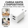 Cargador USB Pared 2 Puertos, Carga Rápida 5V/2A, Enchufe Tipo C Europeo, Adaptador USB para Móviles, Tablets, Auriculares –