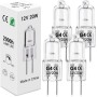 BROTOU 4pcs Bombilla Halógena G4 20W 12V, 300LM Blanco Cálido 2800K, Regulable Bombilla G4 Halogena para Candelabros, Lámparas