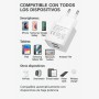 Cargador USB Pared 2 Puertos, Carga Rápida 5V/2A, Enchufe Tipo C Europeo, Adaptador USB para Móviles, Tablets, Auriculares –