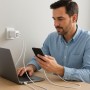 Cargador USB Pared 2 Puertos, Carga Rápida 5V/2A, Enchufe Tipo C Europeo, Adaptador USB para Móviles, Tablets, Auriculares –
