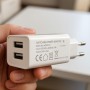 Cargador USB Pared 2 Puertos, Carga Rápida 5V/2A, Enchufe Tipo C Europeo, Adaptador USB para Móviles, Tablets, Auriculares –