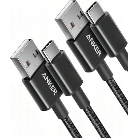 ANKER cable usb c, paquete de 2 cable USB-C a USB-A, Cable usb 2.0 de Nylon, para iPhone 15/15Plus/15 Pro/15 ProMax Samsung