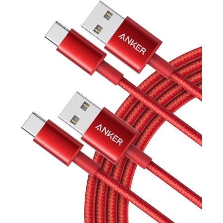 ANKER cable usb c, paquete de 2 cable USB-C a USB-A, Cable usb 2.0 de Nylon, para iPhone 15/15Plus/15 Pro/15 ProMax Samsung
