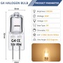 Paquete de 12 Bombillas Halógenas G4 20W 12V, Regulable G4 Bombillas Transparentes, 2700K Blanco Cálido, 280LM, G4 Lámpara de