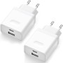 2Pcs Cargador USB C, Enchufe 20W Replacement for iPhone 16 15 14 13 12 11 Pro MAX SE XS XR 8 7 Plus Mini SE, Galaxy, Pixel.