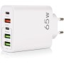 YIIFELL - Cargador USB C, 65 W, 5 puertos, cargador USB C con cargador rápido inteligente QC 3.0, adaptador de alimentación USB