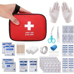 HONYAO® Botiquín de Primeros Auxilios 90 Piezas, Mini Kit Primeros Auxilios, Botiquin Pequeño para Coche Casa Lugar Trabajo