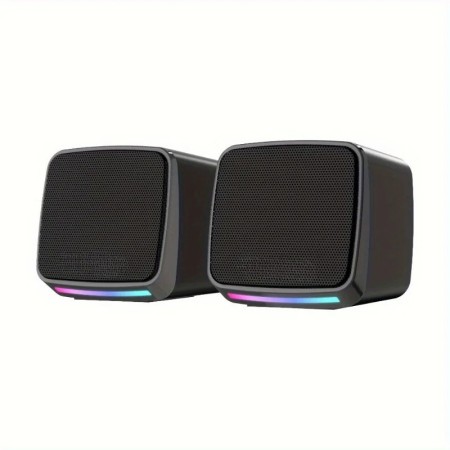 Altavoces para computadora, mini altavoz con luces frías y sonido esté