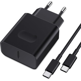 45W Cargador USB C Carga Rapida Enchufe Compatible con Samsung Galaxy S25/S24/S23/S23+/S23 Ultra/S22/S21/S20/Note20/A73/A53/S10