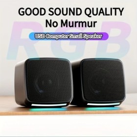 Altavoces para computadora, mini altavoz con luces frías y sonido esté