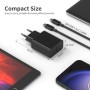 45W Cargador USB C Carga Rapida Enchufe Compatible con Samsung Galaxy S25/S24/S23/S23+/S23 Ultra/S22/S21/S20/Note20/A73/A53/S10