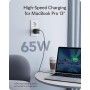 Anker Cargador USB C Carga Rapida 65W (Nano II),con 3 Puertos PPS, Cargador Compacto y Potente para MacBook Pro, iPad Pro, Steam