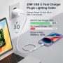 Cargador iPhone Carga Rapida, Cargador iPhone de 20W con Cable iPhone de 1M, Cargador USB C con Cable iPhone Carga Rapida para