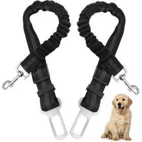 Nutabevr 2 piezas Cinturón de seguridad de coche universal para todos los perros con longitud ajustable - Arnés para mascotas