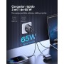 Baseus - Cargador USB C, 65 W, Fuente de alimentación de 3 Puertos PD, con PPS, Cargador rápido GAN Compatible con MacBook