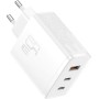 Baseus - Cargador USB C, 65 W, Fuente de alimentación de 3 Puertos PD, con PPS, Cargador rápido GAN Compatible con MacBook