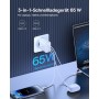 Baseus - Cargador USB C, 65 W, Fuente de alimentación de 3 Puertos PD, con PPS, Cargador rápido GAN Compatible con MacBook