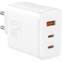 Baseus - Cargador USB C, 65 W, Fuente de alimentación de 3 Puertos PD, con PPS, Cargador rápido GAN Compatible con MacBook