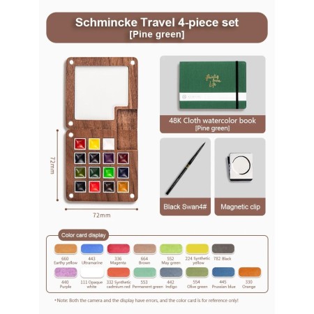 Juego de acuarelas de viaje portátil, 8/15 colores, pigmentos de acuar