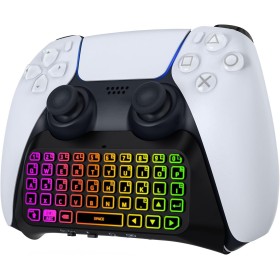 MoKo Teclado Inalámbrico con Retroiluminación RGB para Mando PS5, Mini Teclado Bluetooth para Playstation 5 con Luz Colorida