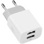 MUTTO Cargador de Pared Universal de 5V2A/10W con 2 Puertos USB compatible con todo tipo de gadgets y smartphones Blanco