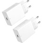 HECHOBO 20W [2-Pack] Compatible para iPhone Rápida Cargador USB C, para iPhone 16, 16ProMax, 16Pro, 15, 15Pro, 15ProMax, 14 Pro
