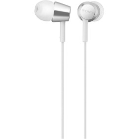 Sony MDREX155AP in-Ear Earbud Headphones/Headset with Mic for Phone Call, White (MDR-EX155AP/W)