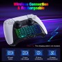 MoKo Teclado Inalámbrico con Retroiluminación RGB para Mando PS5, Mini Teclado Bluetooth para Playstation 5 con Luz Colorida