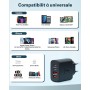 Cargador USB C, 40W 4 Puerto Enchufe USBC Carga Rapida para iPhone 16 15 Plus 14 13 12 11 Pro MAX, iPad, Samsung, Múlti Movil