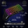 MoKo Teclado Inalámbrico con Retroiluminación RGB para Mando PS5, Mini Teclado Bluetooth para Playstation 5 con Luz Colorida