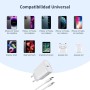 30W Cargador Carga Rapida for iPhone 14/14 Pro/14 Pro Max/14 Plus 13 12 11 SE XR X XS 8 7, iPad Air Mini, AirPods, USB C