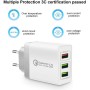 3Puertos QC3.0 USB Cargador rápido Cargador Movil Universal Adaptador, 30W QC3.02.0 Smart Alimentador USB Adaptador de