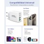 Aioneus Cargador USB C 40W 4 Puertos, Carga Rápida PD 3.0 Con Tipo-C USB-A, Para iPhone 15 14 13 12 11 XR XS Pro MAX, Samsung,