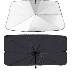 Parasol de Coche Plegable Universal- Parabrisas con Protección Rayos UV Ventana Delantera Metalizado Aislante del Calor