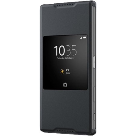 Sony SCR42 - Cubierta de diseño con ventana para Xperia Z5, color negro