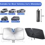 LELYFIT Parasol para Parabrisas Delantero de Coche, Parasol Plegable Coche con Barra Ajustable, Protección UV para Coche,