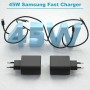 45W Cargador Samsung Carga Rapida, 2Pack USB C Cargador Rapido con 2M Cable para Samsung Galaxy S25/S24/S23/S23+/S23